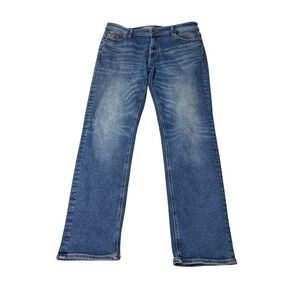 Chevignon Morrison Mens Straight Leg Jeans Blue Medium Wash Denim Size 34X30